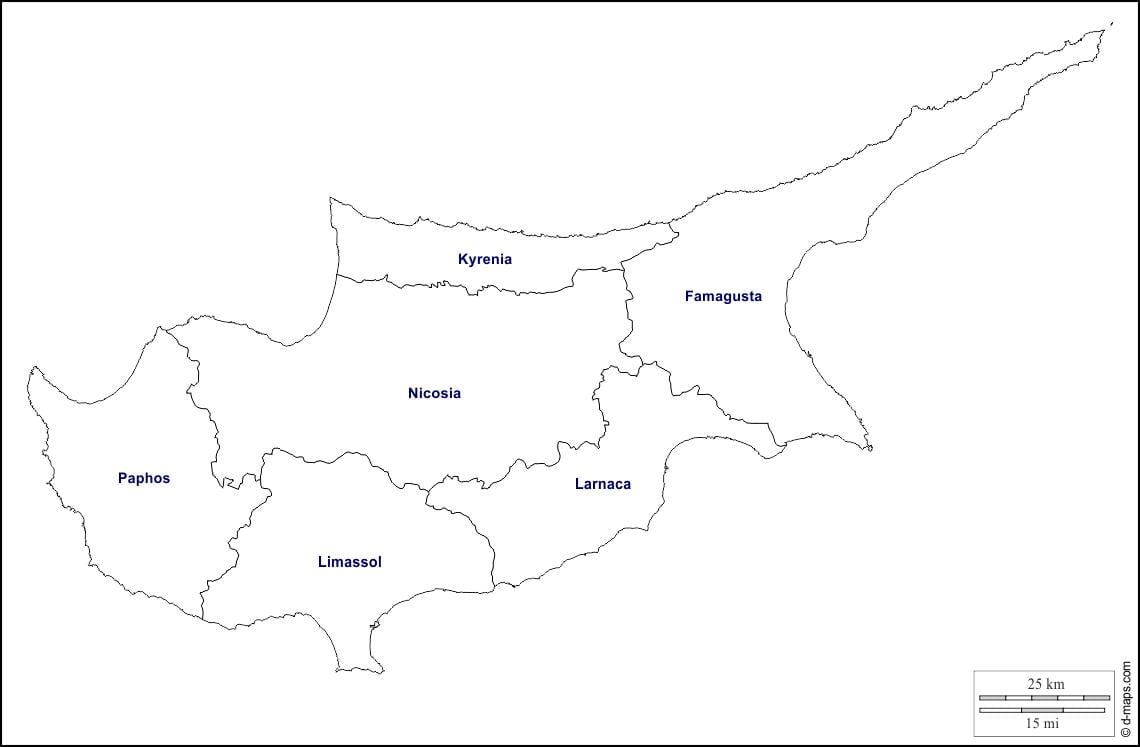 Карта Кіпру контур