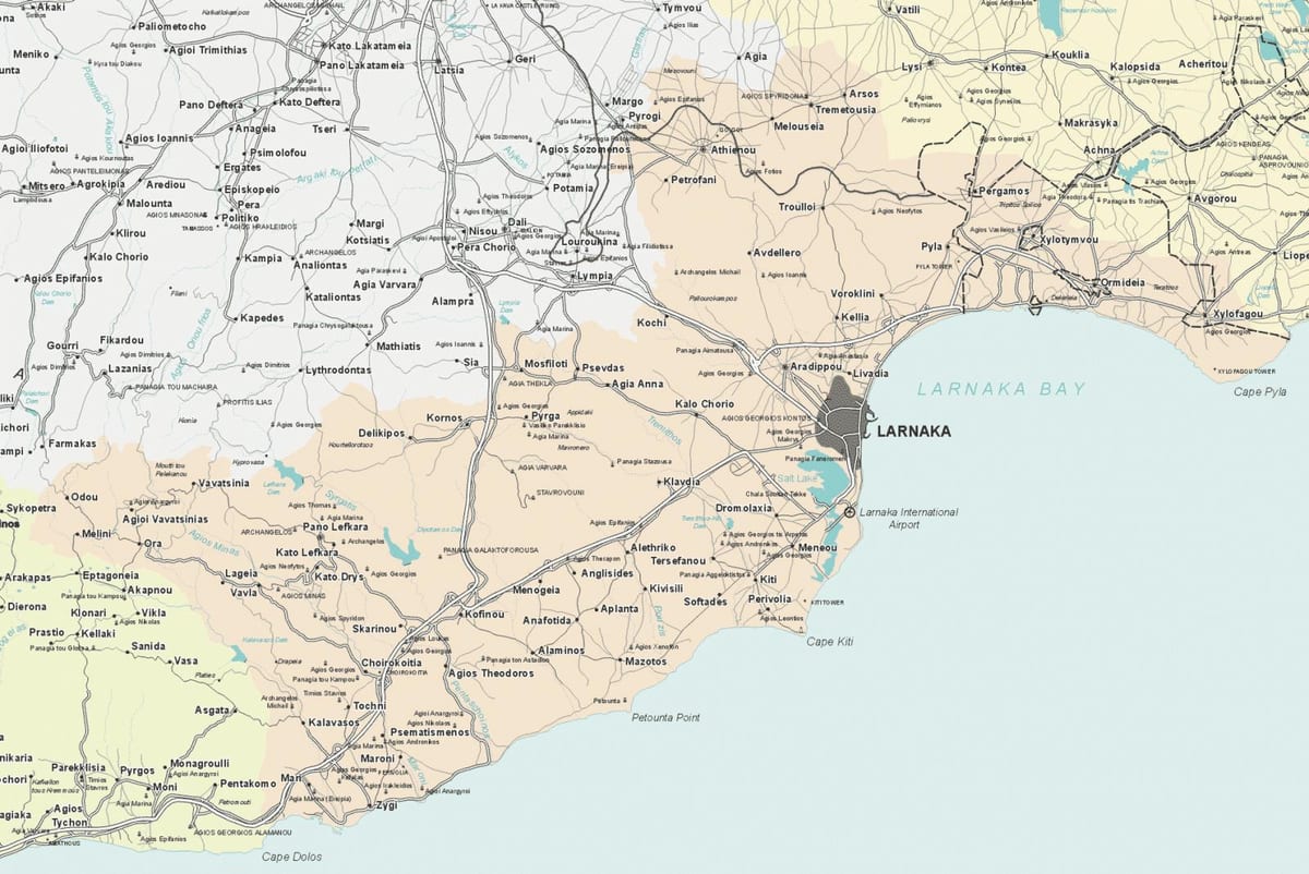 Карта ларнака Кіпр