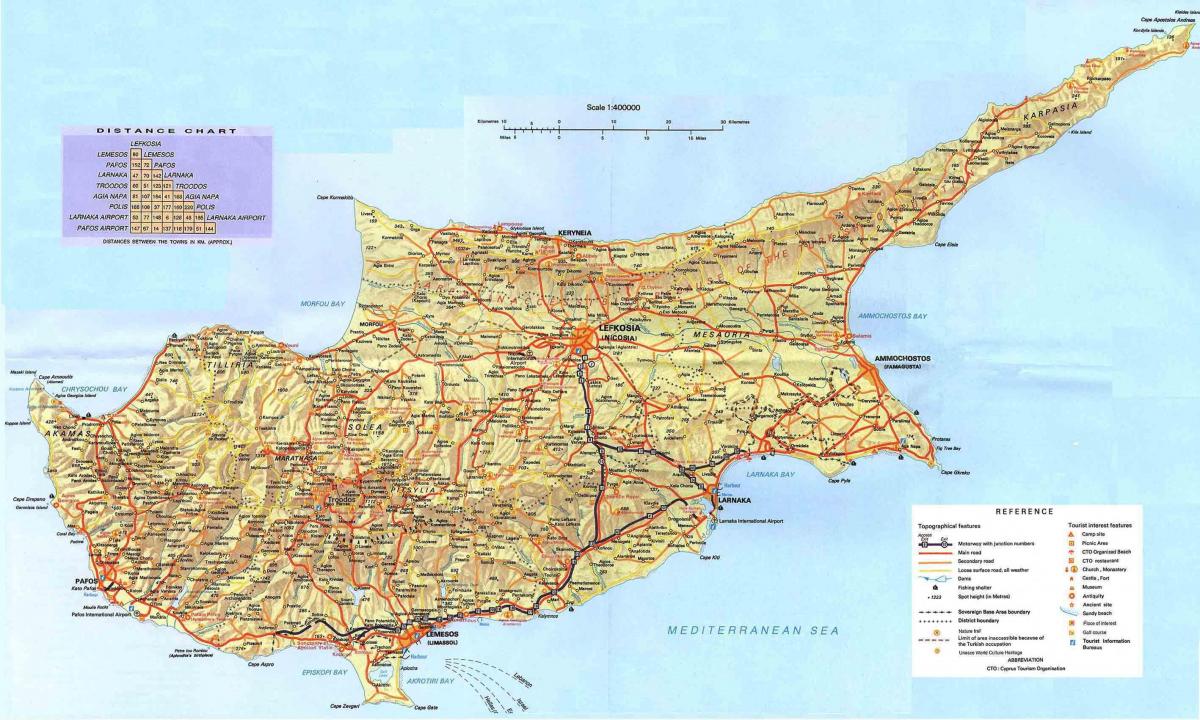Пляжі Кіпру на карті
