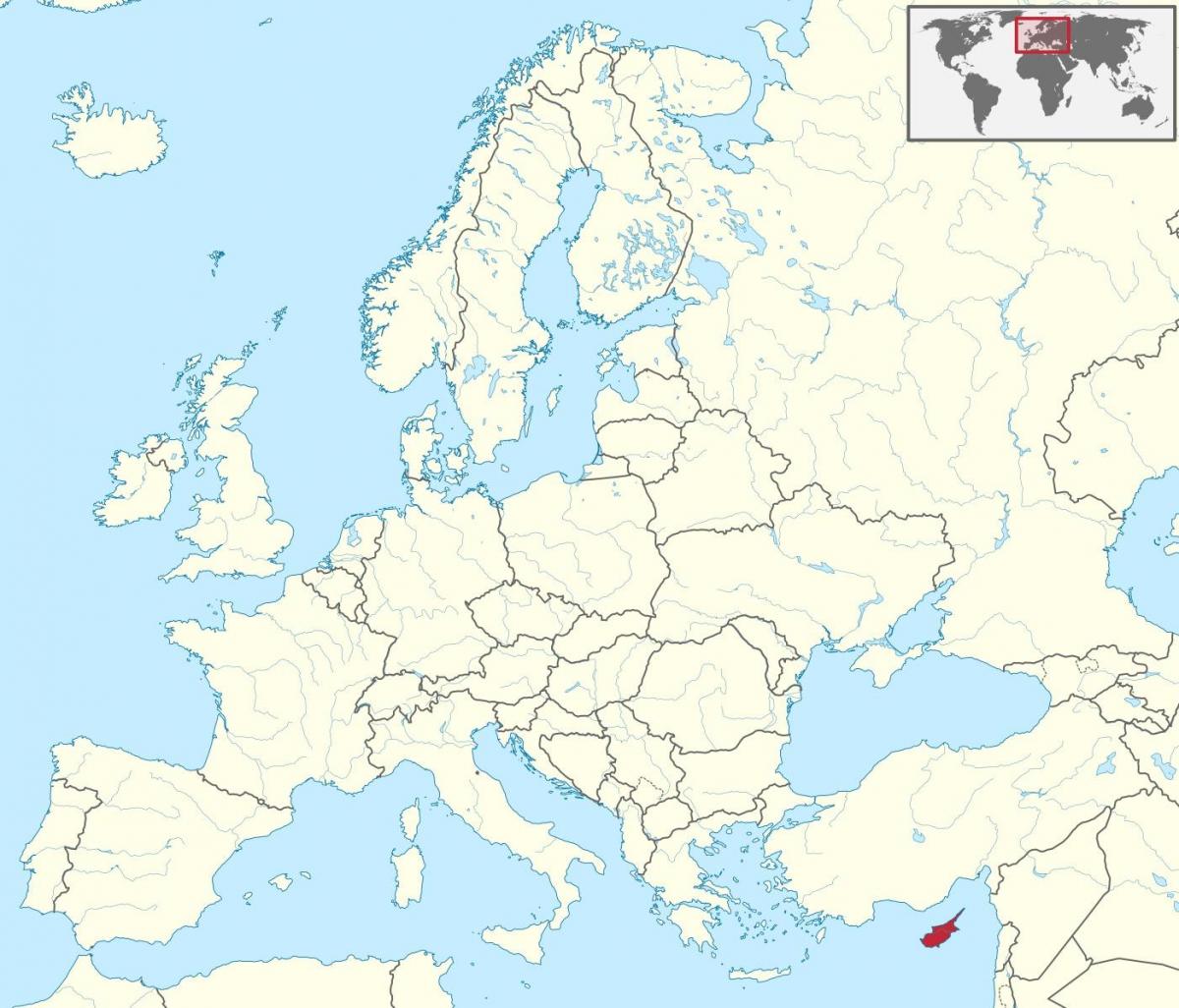 карта світу, показує Кіпр