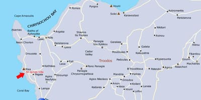 Карта Корал Бей Кіпр