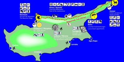 Кіпр туристичні маршрути карті