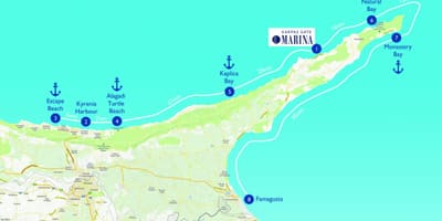 Карта черепашачий пляж Кіпру